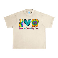 Sandshell peace love flips flops Urban Heavy Tee - Jasminsmagicworld