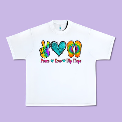 Peace Love Flips Flops Urban Heavy Tee Designed By Jasminsmagicworld