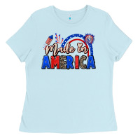 Baby Blue Made in America 4th of july Ladies Tee - CowGirlArtShop