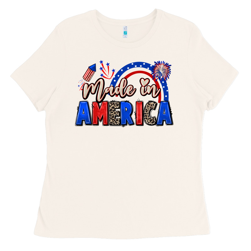 Made In America 4th Of July Ladies Tee by CowGirlArtShop | Teevron