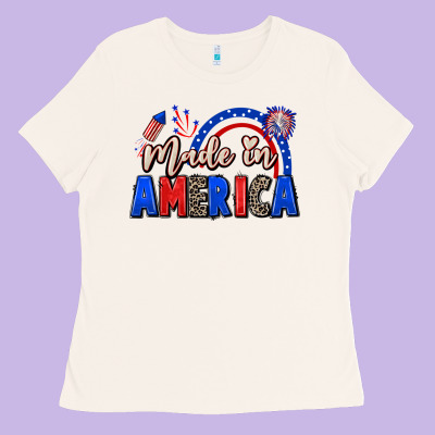 Made In America 4th Of July Ladies Tee Designed By Cowgirlartshop