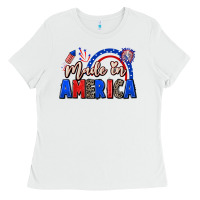 White Made in America 4th of july Ladies Tee - CowGirlArtShop