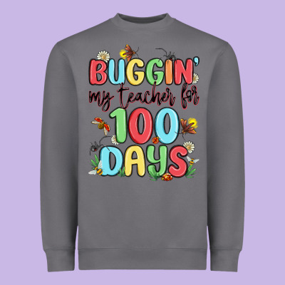 Buggin My Teacher For 100 Days Heavyweight Sweatshirt Designed By Maliassmallbusiness