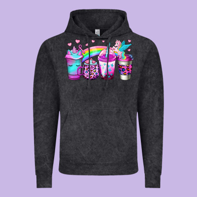 Unicorn Coffee Vintage Hoodie Designed By Jasminsmagicworld
