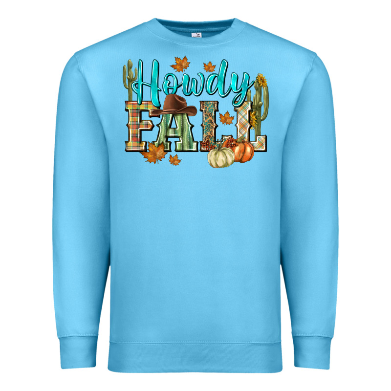 Western Howdy Fall Premium Sweatshirt by NancyCooperArtShop | Teevron