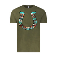 Vintage Olive serape turquoise horseshoe Vintage Tee - Jasminsmagicworld