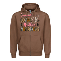 Chestnut support local hustlers and dreamers Zipper Hoodie - Artiststas