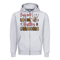 Heather Grey support local hustlers and dreamers Zipper Hoodie - Artiststas