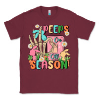 Burgundy peeps season mode on Classic Tee - MaliasSmallBusiness