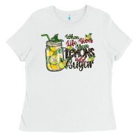 White when life gives you lemons add sugar Ladies Tee - SublimationCraftShop