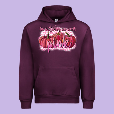 In October We Wear Pink Breast Cancer Urban Hoodie Designed By Fadigitalartstudio