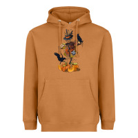 Meerkat Scarecrow with Pumpkin Heavyweight Hoodie - texasbilliewilder