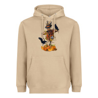 Mushroom Scarecrow with Pumpkin Heavyweight Hoodie - texasbilliewilder