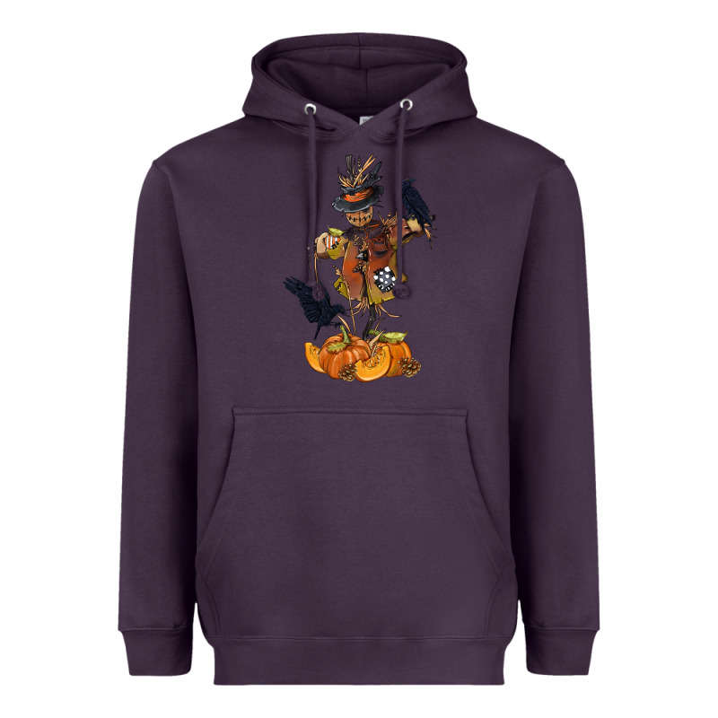 Scarecrow With Pumpkin Heavyweight Hoodie by texasbilliewilder | Teevron