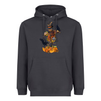 Smoke Scarecrow with Pumpkin Heavyweight Hoodie - texasbilliewilder