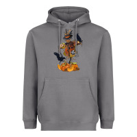 Storm Scarecrow with Pumpkin Heavyweight Hoodie - texasbilliewilder