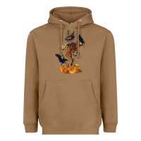 Toasted Coconut Scarecrow with Pumpkin Heavyweight Hoodie - texasbilliewilder