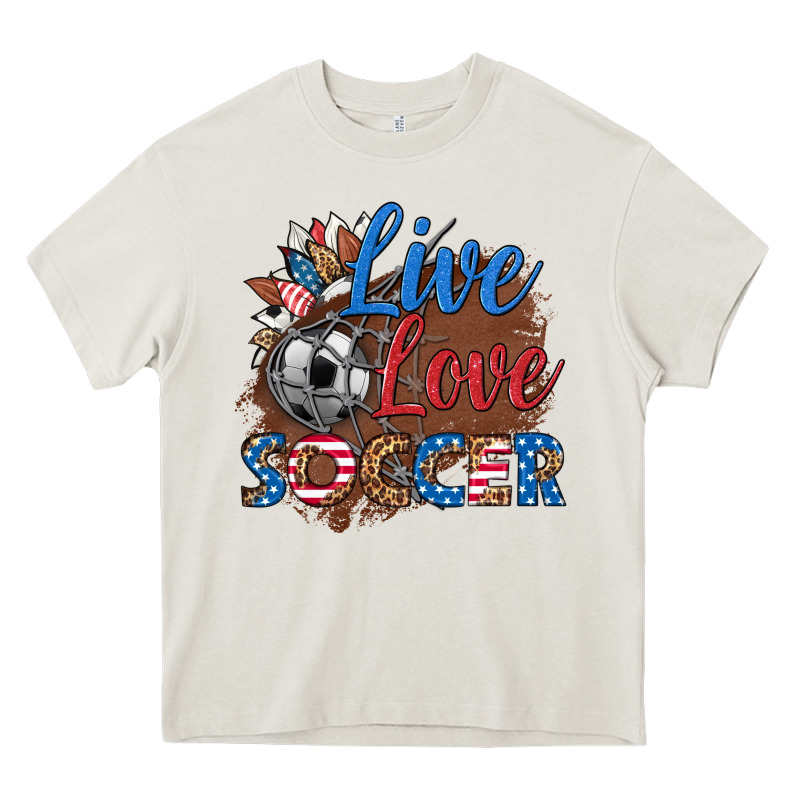 Live Love Soccer Heavy Core Tee by HRA Design Shop | Teevron