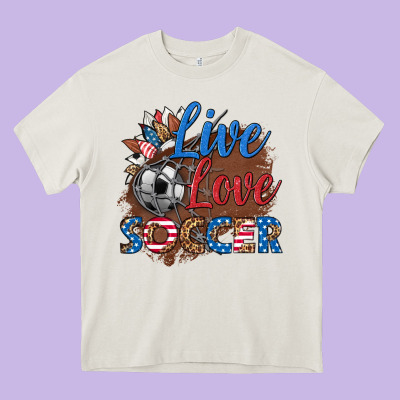Live Love Soccer Heavy Core Tee Designed By Hra Design Shop