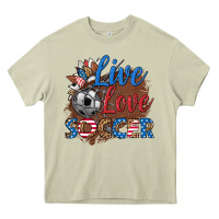 Mossy live love soccer Heavy Core Tee - HRA Design Shop