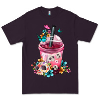 Plum mexican day of the dead skulls coffee cup Premium Tee - FaDigitalArtStudio