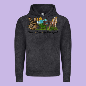 Peace Love Nubian Goat Vintage Hoodie Designed By Lillyallendesigns