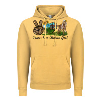 Vintage Mustard Peace Love Nubian Goat Vintage Hoodie - LillyAllenDesigns