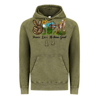 Vintage Olive Peace Love Nubian Goat Vintage Hoodie - LillyAllenDesigns