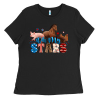 Black Horse pig chicken with oh my stars Ladies Tee - Neo Western