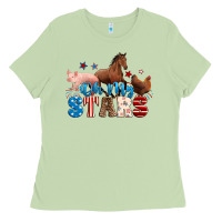 Matcha Horse pig chicken with oh my stars Ladies Tee - Neo Western