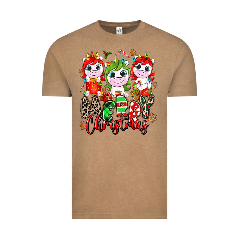 Merry Christmas Unicorns Vintage Tee by NancyCooperArtShop | Teevron