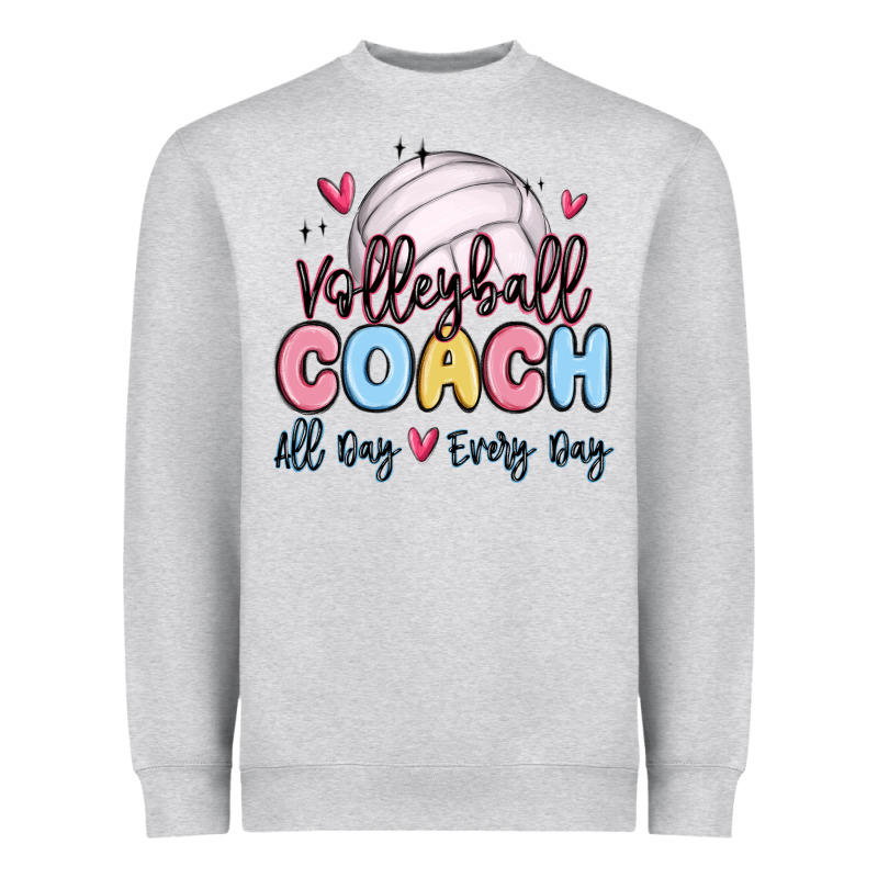 Volleyball Coach All Day Every Day Heavyweight Sweatshirt by MaliasSmallBusiness | Teevron