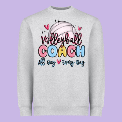 Volleyball Coach All Day Every Day Heavyweight Sweatshirt Designed By Maliassmallbusiness