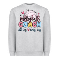 Heather Grey volleyball coach all day every day Heavyweight Sweatshirt - MaliasSmallBusiness
