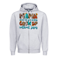 Heather Grey mama dont let your babies grow up without jesus Zipper Hoodie - Artiststas