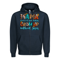 Navy mama dont let your babies grow up without jesus Zipper Hoodie - Artiststas
