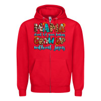 Red mama dont let your babies grow up without jesus Zipper Hoodie - Artiststas