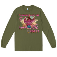 Army Green whose bed have youre boots been under Long Sleeve Tee - NancyCooperArtShop
