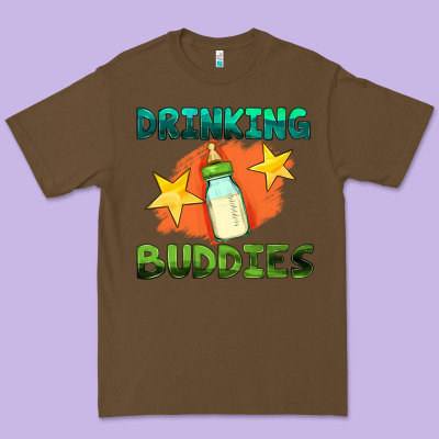 Drinking Buddies With Baby Bottle Premium Tee Designed By Hra Design Shop