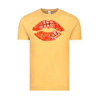 Vintage Mustard basketball lips Vintage Tee - AdoDesignShop