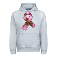 Heather Grey Breast Cancer ribbon Urban Hoodie - FaDigitalArtStudio
