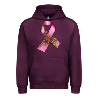 Mauve Wine Breast Cancer ribbon Urban Hoodie - FaDigitalArtStudio