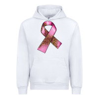 White Breast Cancer ribbon Urban Hoodie - FaDigitalArtStudio