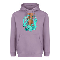 Lavender Ovarian Cancer diva teal ribbon Heavyweight Hoodie - NancyCooperArtShop