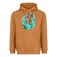 Meerkat Ovarian Cancer diva teal ribbon Heavyweight Hoodie - NancyCooperArtShop