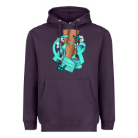 Plum Ovarian Cancer diva teal ribbon Heavyweight Hoodie - NancyCooperArtShop