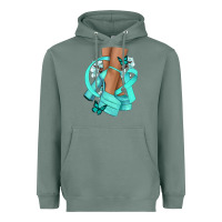Sage Ovarian Cancer diva teal ribbon Heavyweight Hoodie - NancyCooperArtShop