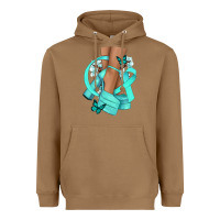 Toasted Coconut Ovarian Cancer diva teal ribbon Heavyweight Hoodie - NancyCooperArtShop