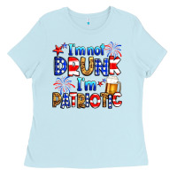 Baby Blue I'm not drunk I'm patriotic Ladies Tee - Neo Western