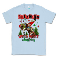 Dusty Blue dreaming of a wild west christmas cowboy santa Classic Tee - MaliasSmallBusiness